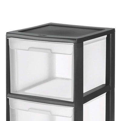 Sterilite 2-Drawer Plastic Black File Cart for Home or Office Storage (Open Box)
