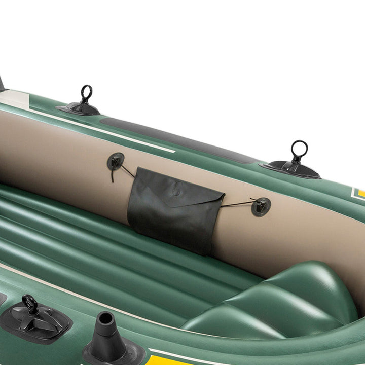 Intex Seahawk 3 Person Inflatable Boat Set with Aluminum Oars & Pump (Open Box) - VMInnovations