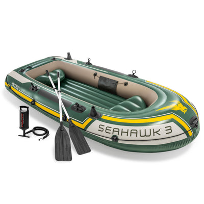 Intex Seahawk 3 Person Inflatable Boat Set w/ Aluminum Oars & Pump (Used)