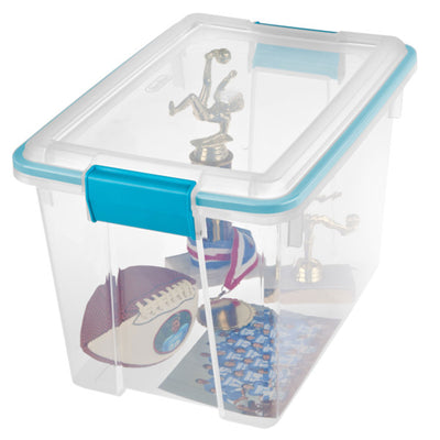 Sterilite Large 20 Qt Home Storage Container Tote with Latching Lids, (12 Pack) - VMInnovations
