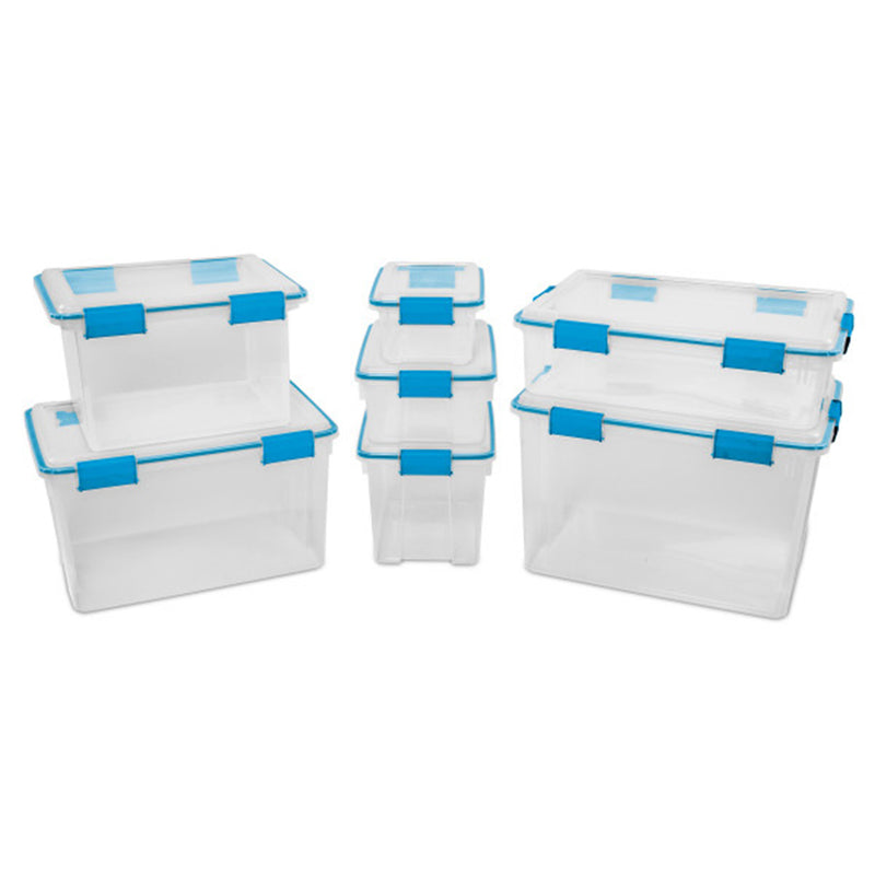 Sterilite Large 20 Qt Home Storage Container Tote with Latching Lids, (12 Pack)