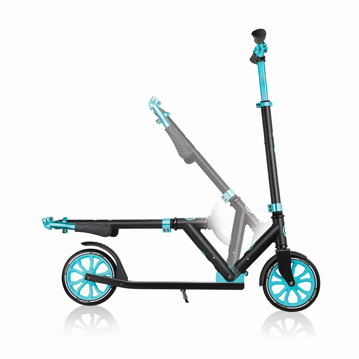 Globber NL Foldable 2-Wheel Kick Scooter and Razor Youth Elbow & Knee Pad Set