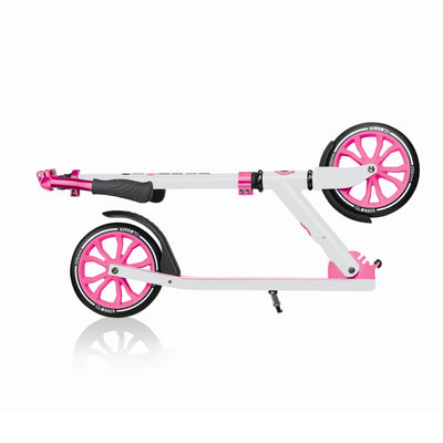 Globber NL 500-205 Foldable 2-Wheel Kick Scooter, White and Pink (Open Box)