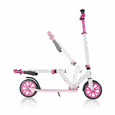 Globber NL 684-110 Foldable 2-Wheel Kick Scooter, Pink with Razor Helmet, Glossy Black