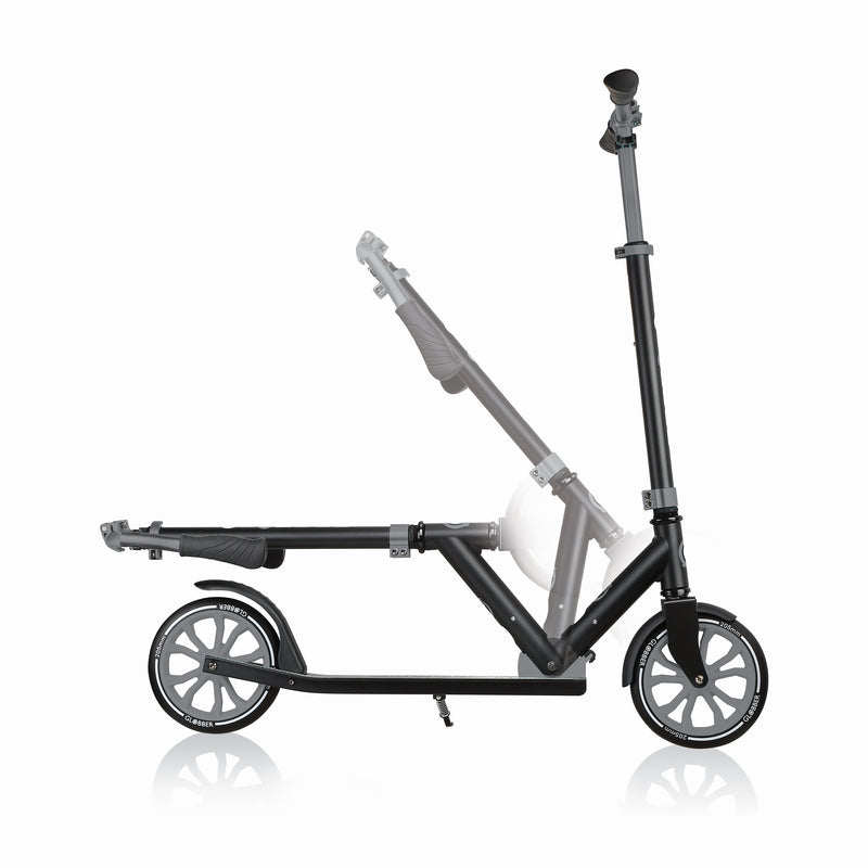 Globber NL 500-205 Foldable 2-Wheel Kick Scooter, Black and Grey (For Parts)