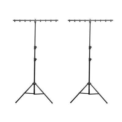 2) Chauvet DJ CH-06 Portable Lightweight Easy Setup T Bar Tripod Light Stands