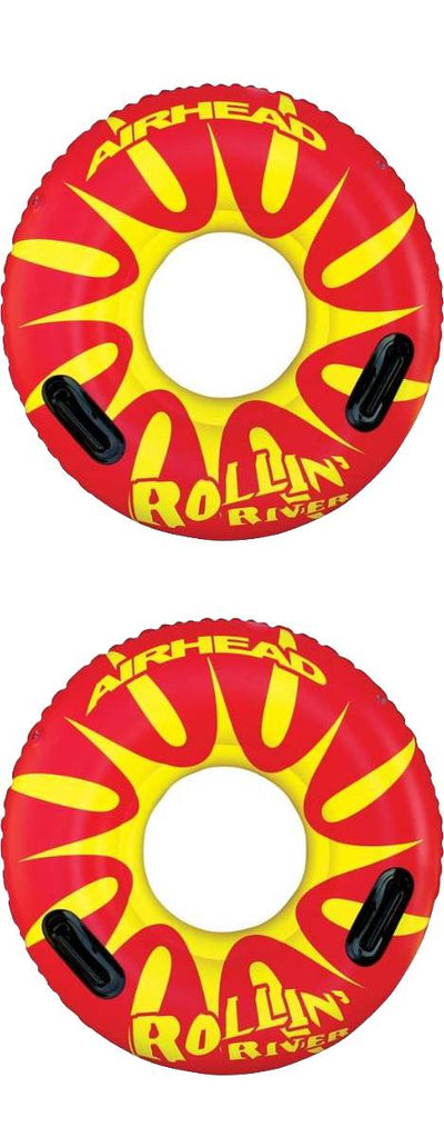 2) Airhead Rollin' River Single Person Inflatable Pool Float Tubes | AHRR-1