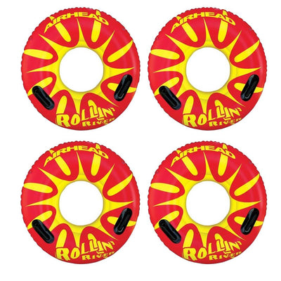 4) Airhead Rollin' River Single Person Inflatable Pool Float Tubes | AHRR-1