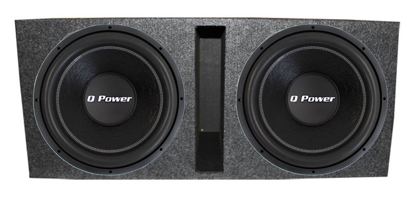 2) Q-POWER QPF15 15" 2200W Deluxe DVC Subwoofers + Vented Ported Box Enclosure