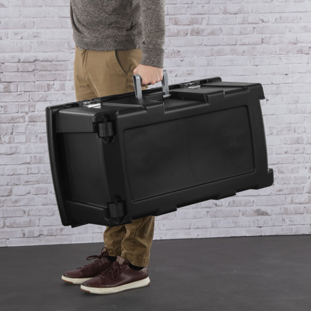 Sterilite Wheeled Footlocker, Plastic Utility Storage Container, Black, 3 Pack