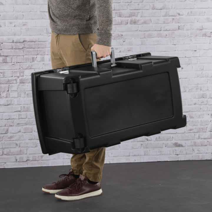 Sterilite Wheeled Footlocker, Plastic Utility Storage Container, Black, 3 Pack