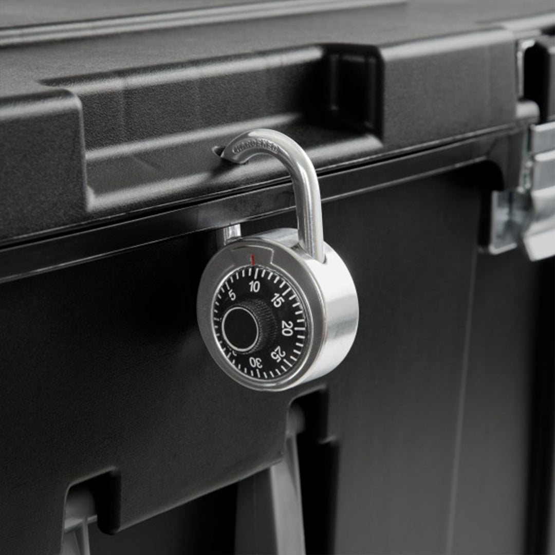 Sterilite Wheeled Footlocker, Plastic Utility Storage Container, Black, 2 Pack