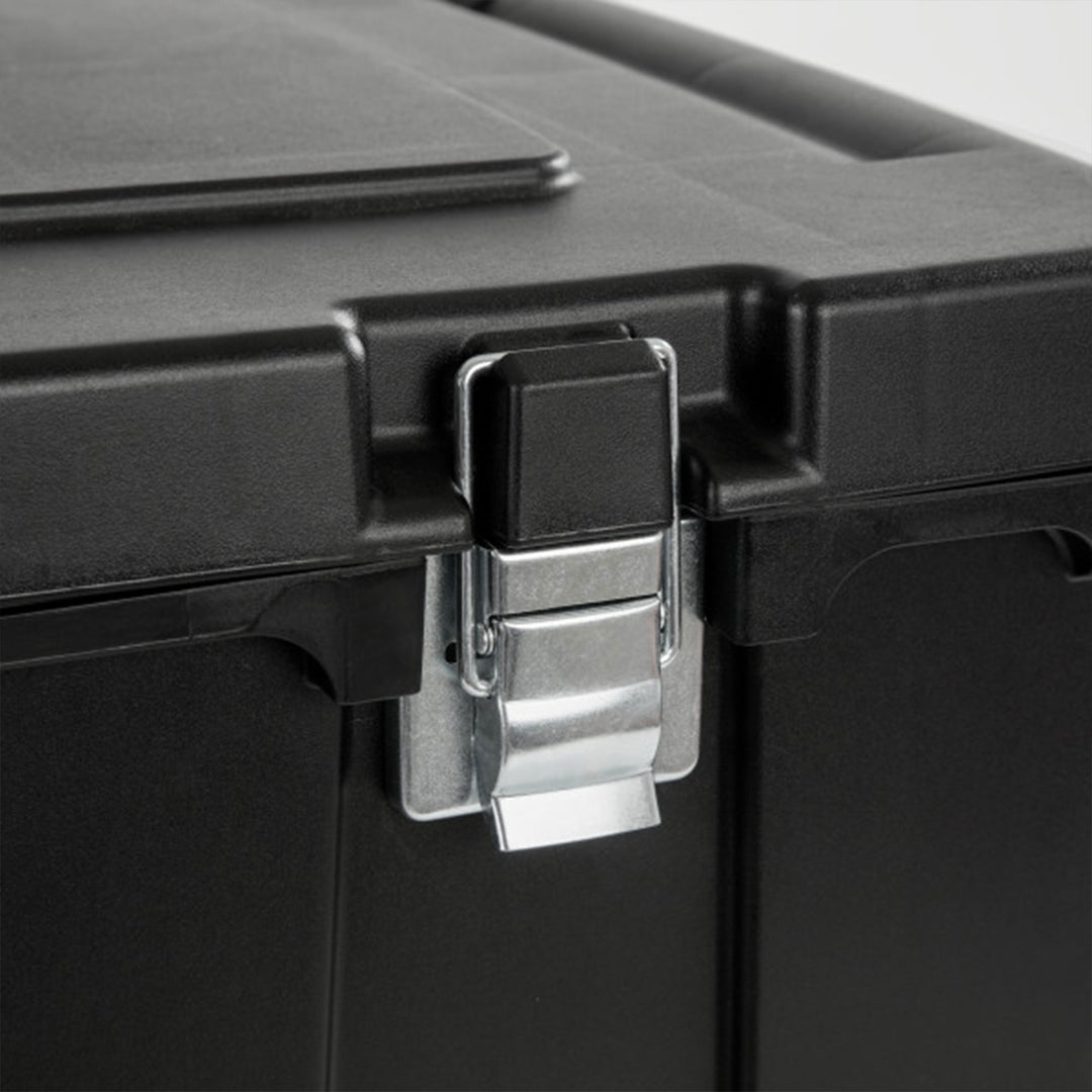 Sterilite Wheeled Footlocker, Plastic Utility Storage Container, Black, 3 Pack