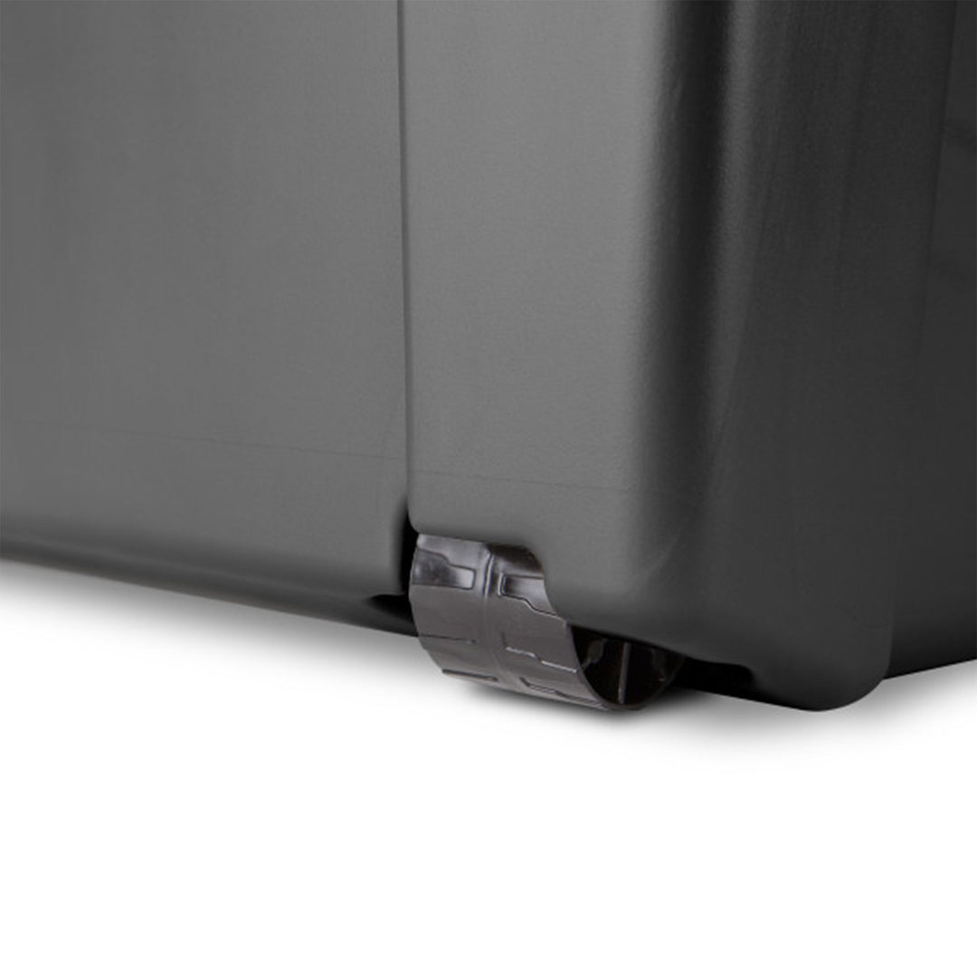 Sterilite Wheeled Footlocker, Plastic Utility Storage Container, Black, 2 Pack - VMInnovations