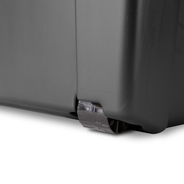Sterilite Wheeled Footlocker, Plastic Utility Storage Container, Black, 2 Pack - VMInnovations