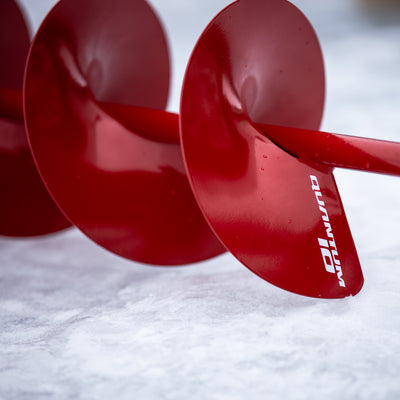 Eskimo Ice Fishing 8 Inch Quantum Steel Blade Ice Auger Bit , Red (Used) - VMInnovations