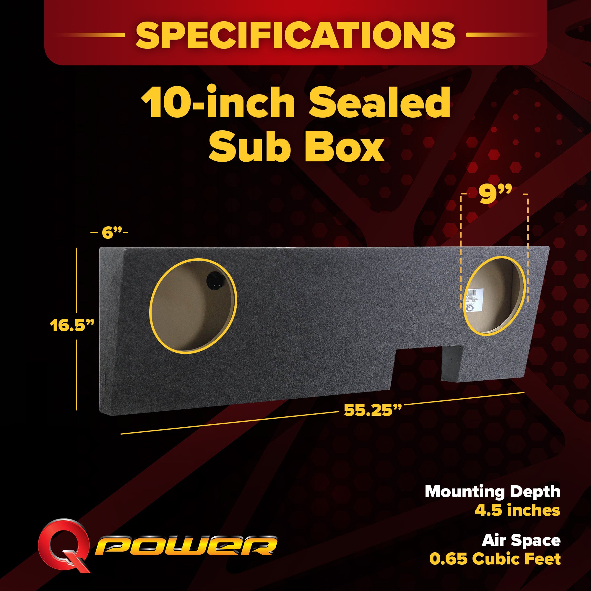 QPower Dual 10" Sealed Sub Box for Ford F-250 & F-350 Super Duty (Open Box) - VMInnovations