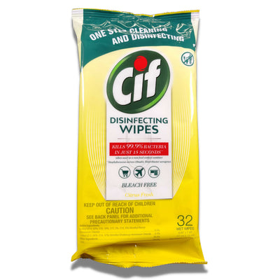 Fine Life Products Cif Multi Surface Disinfecting Citrus Wet Wipes, 32 Count