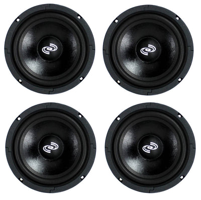 4) Pyle Pro 8 Inch 360 Watt 8-Ohm Black Driver Mid Range Audio Speakers | PDMR8 - VMInnovations