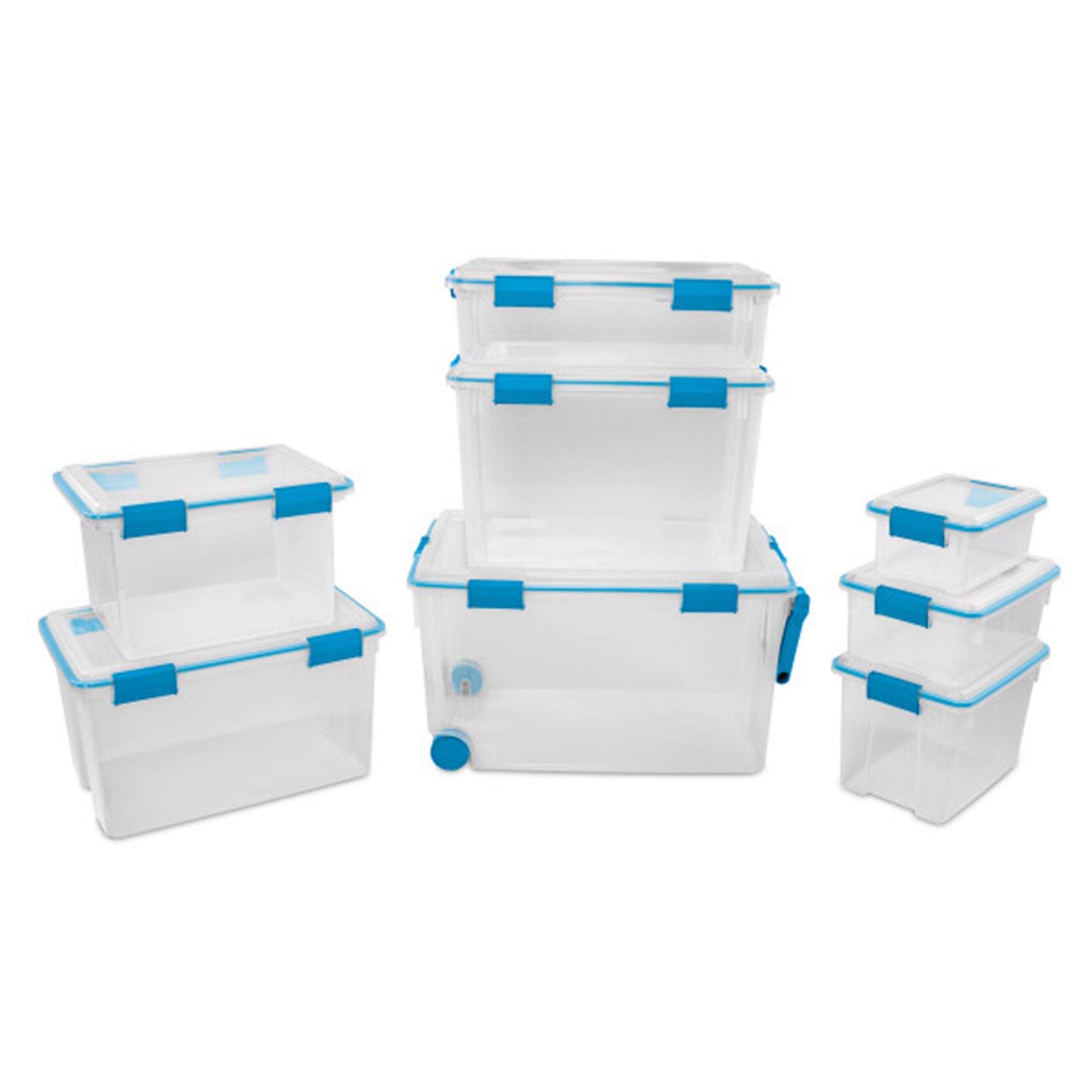 Sterilite 80 Quart Gasket Box, Stackable Storage Bin with Latching Lid, 4 Pack - VMInnovations