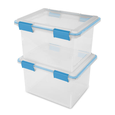 Sterilite Large 32 Qt Home Storage Container Tote with Latching Lids, (8 Pack)