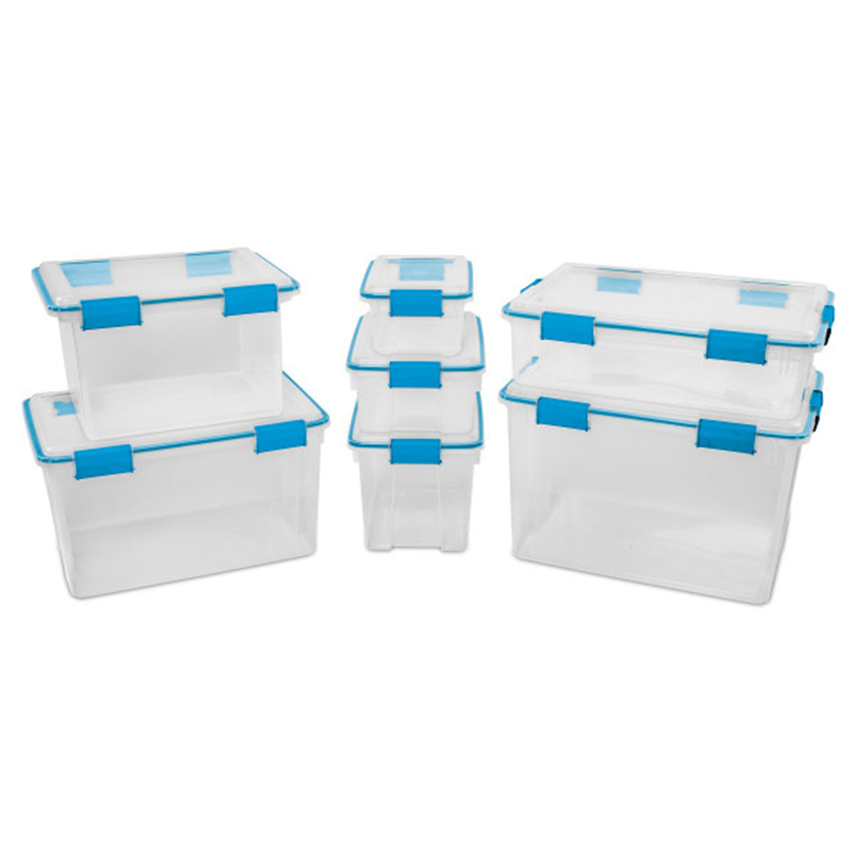 Sterilite 54-Quart Clear Plastic Stackable Storage Bin w/ Clear Gasket Latch Lid