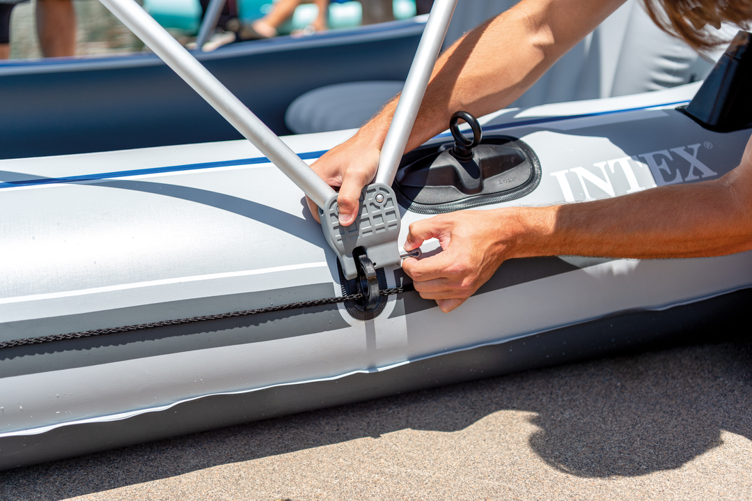 Intex 5 Person Inflatable Boat, Water Fishing River Raft Set w/Oars(Open Box) - VMInnovations