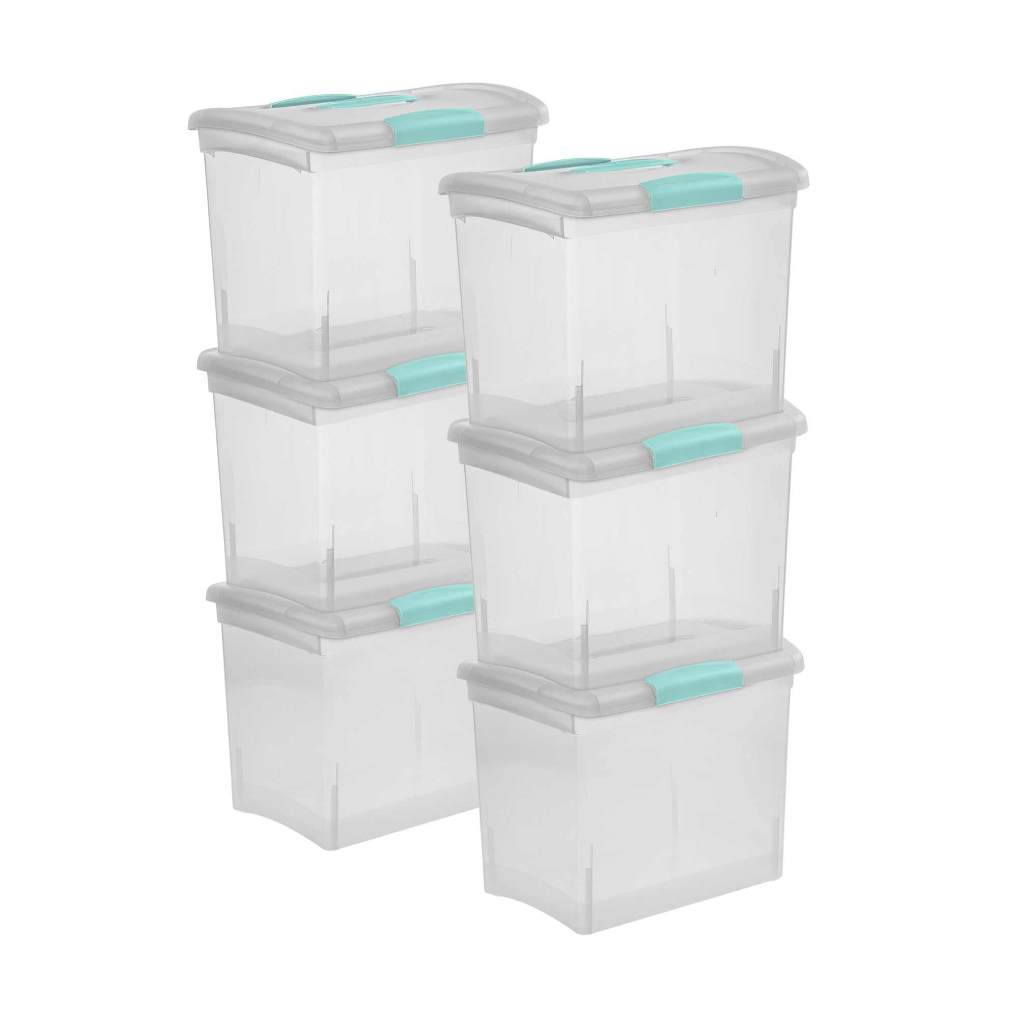 Sterilite Large Nesting ShowOffs Clear File Box w/ Latches (6 Pack) (Open Box)
