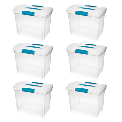 Sterilite Large Nesting ShowOffs, Stackable Small Storage Bin with Lid, 6 Pack