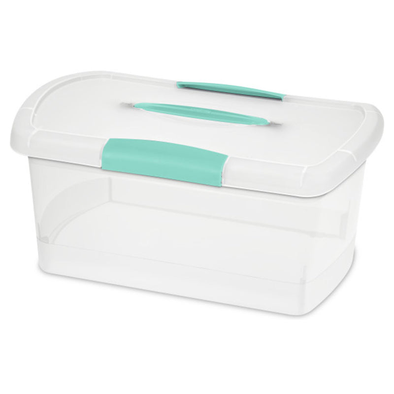 Sterilite Medium Nesting ShowOffs, Stackable Storage Bin with Latch Lid, 18 Pack