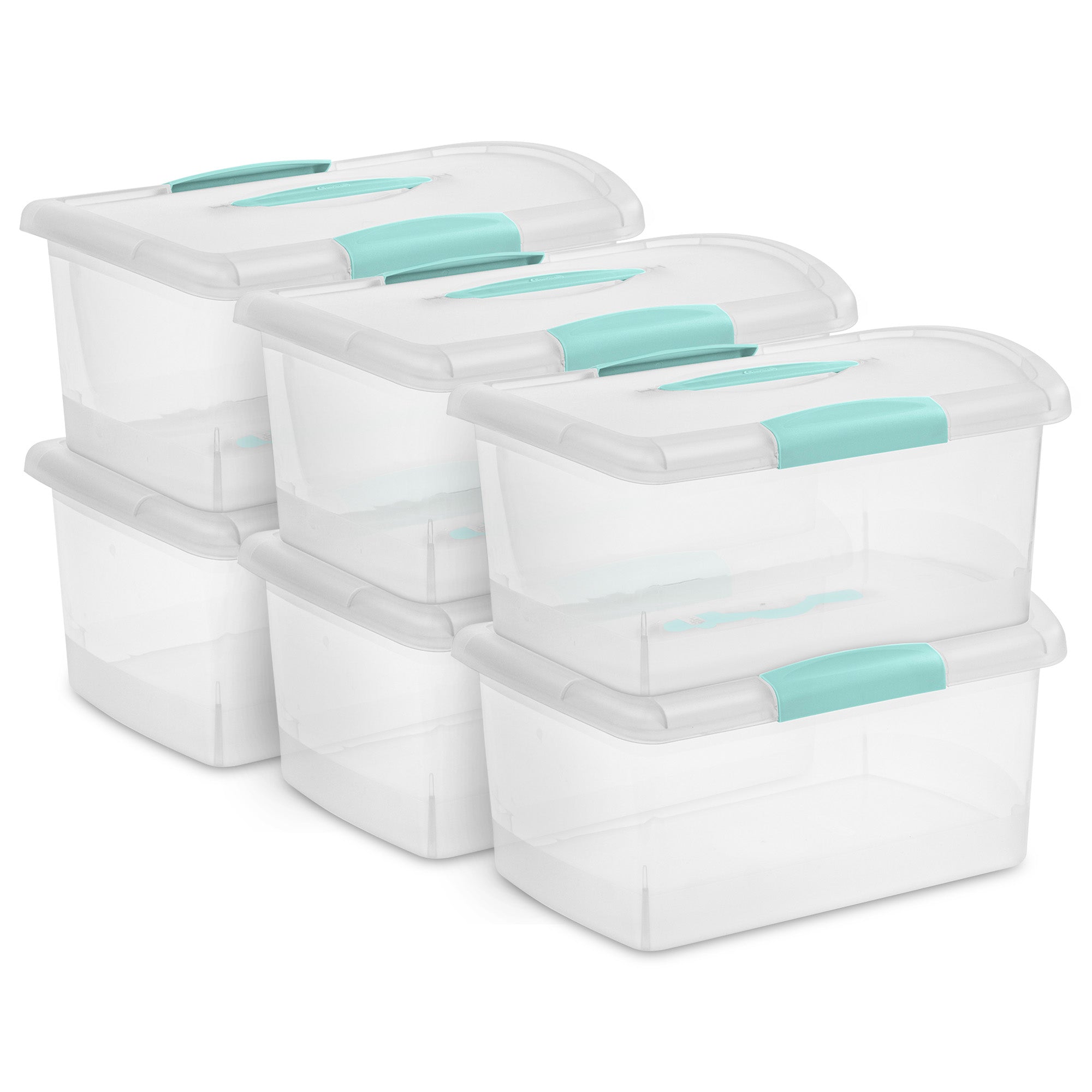 6-Pk Sterilite Medium Nesting ShowOffs Clear File Box with Latches (Open Box)