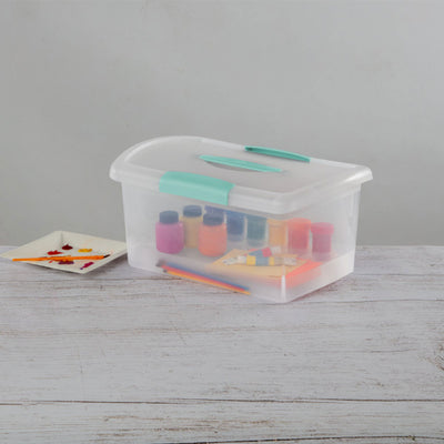 Sterilite Medium Nesting ShowOffs, Stackable Storage Bin with Latch Lid, 24 Pack - VMInnovations