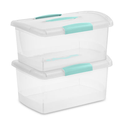 Sterilite Medium Nesting ShowOffs, Stackable Small Storage Bin with Lid, 6 Pack