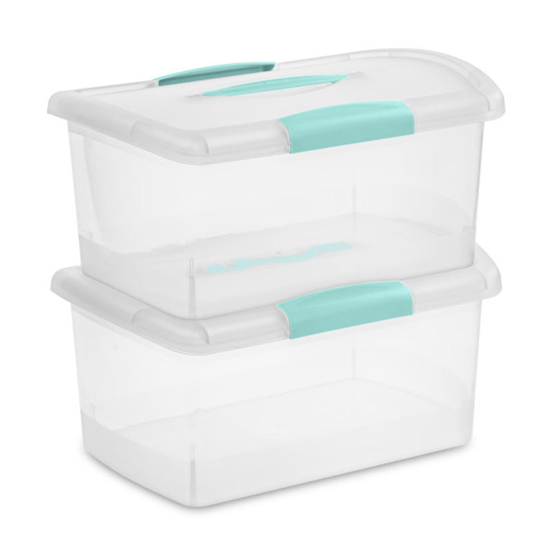 Sterilite Medium Nesting ShowOffs, Stackable Storage Bin with Latch Lid, 30 Pack