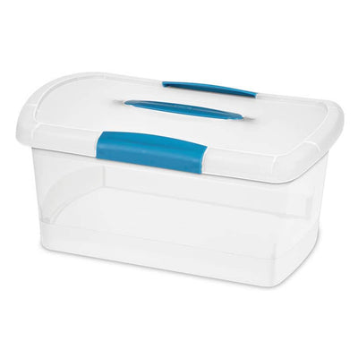 Sterilite Medium Nesting ShowOffs, Stackable Small Storage Bin with Lid, 6 Pack - VMInnovations