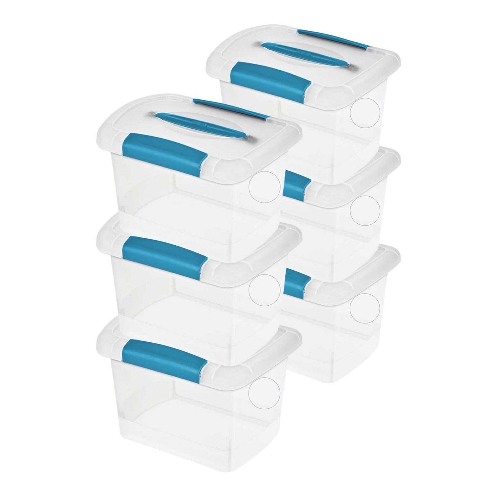 Sterilite Small Nesting ShowOff Stackable Storage Bin with Latching Lid, 6 Pack - VMInnovations
