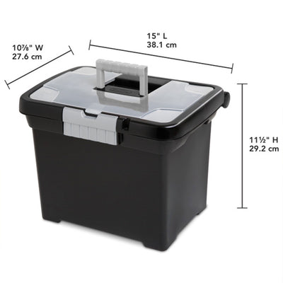 Sterilite Portable Lockable File Box Organizer with Handle (12 Pack) - VMInnovations