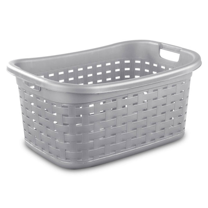 Sterilite Weave Laundry Basket, Plastic Clothes Hamper w/Handles, 6 Pack, Cement