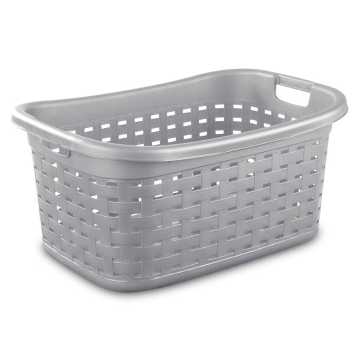 Sterilite Weave Laundry Basket with Wicker Pattern, Cement Gray | 12756A06