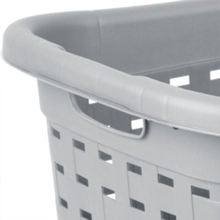 Sterilite Cement Gray Durable Weave Laundry Basket with Wicker Pattern (12 Pack)