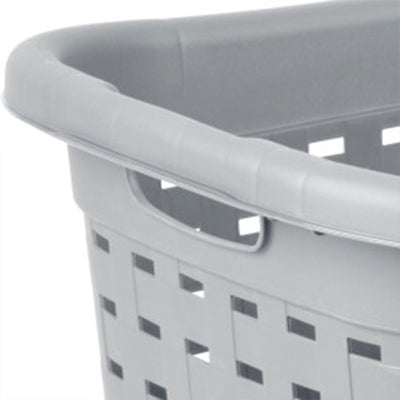 Sterilite Weave Laundry Basket, Plastic Clothes Hamper w/Handles, 6 Pack, Cement