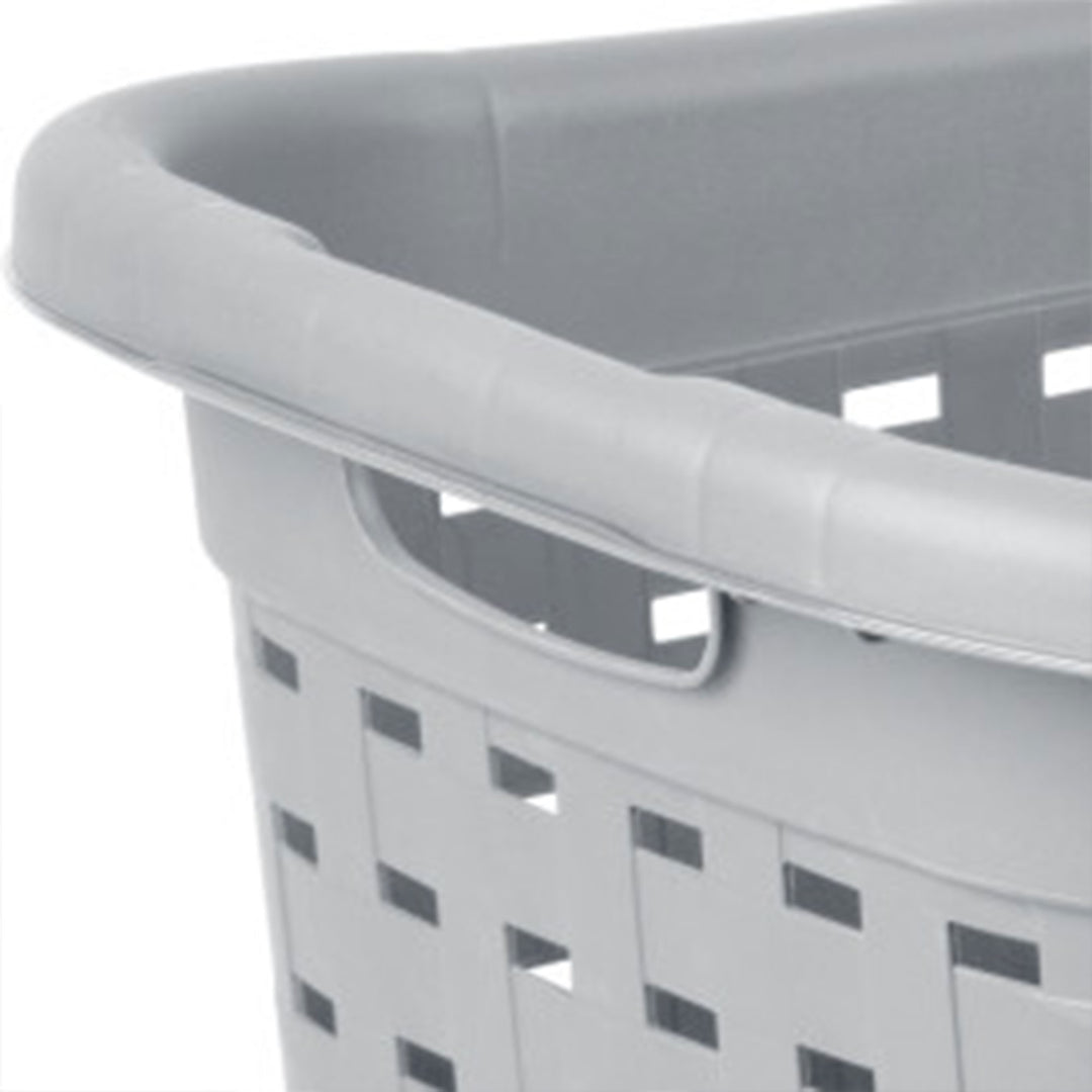 Sterilite Cement Gray Durable Weave Laundry Basket with Wicker Pattern (18 Pack)
