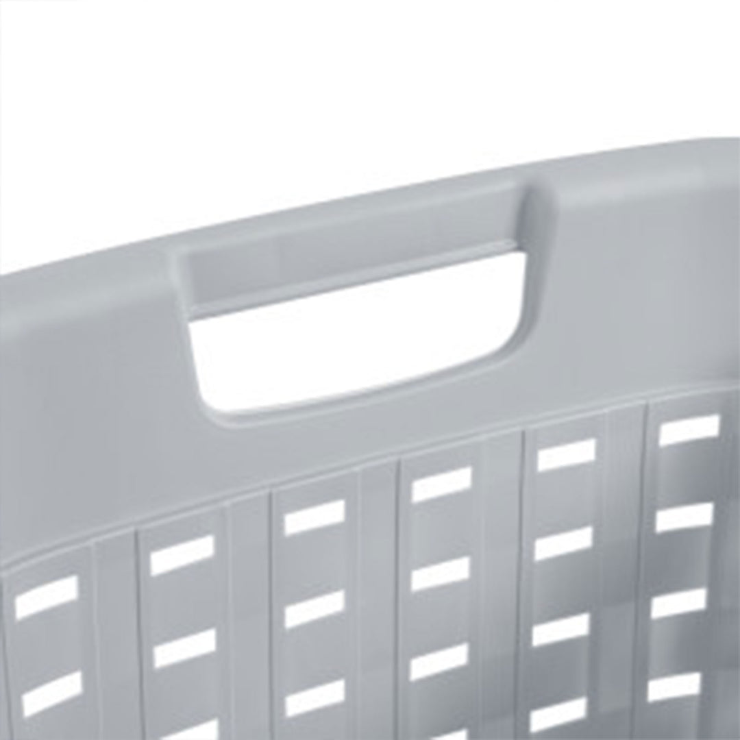 Sterilite Weave Laundry Basket, Plastic Clothes Hamper w/Handles, 6 Pack, Cement