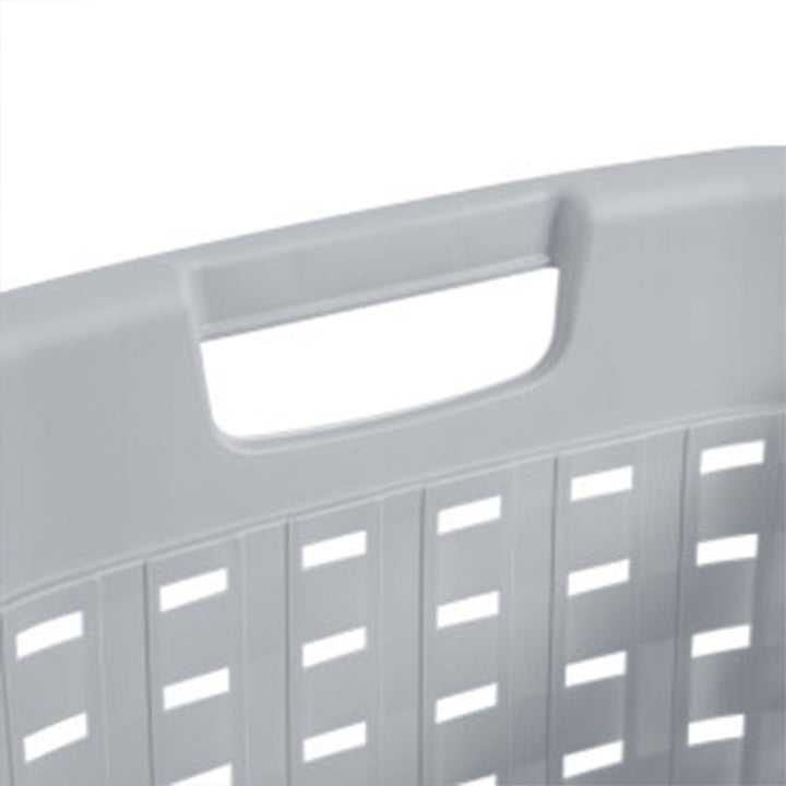 Sterilite Cement Gray Durable Weave Laundry Basket with Wicker Pattern (12 Pack) - VMInnovations