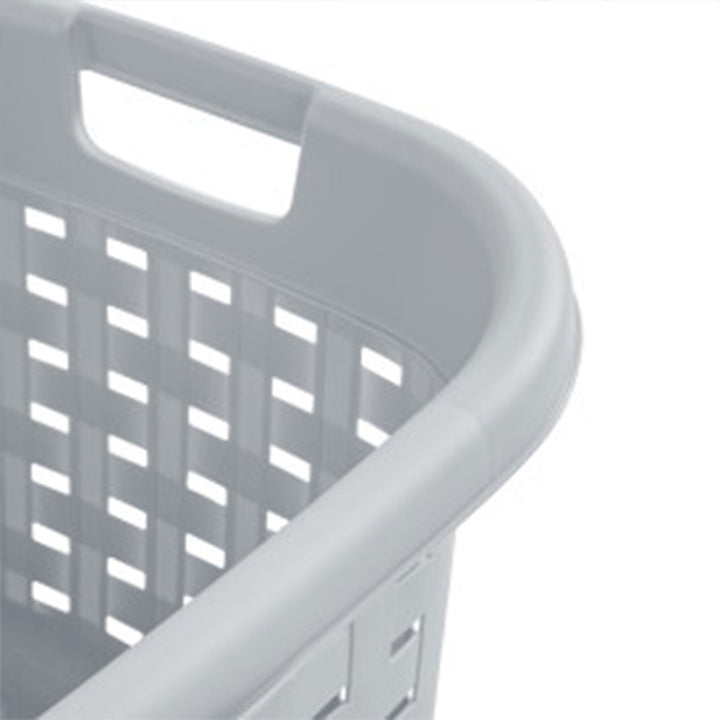 Sterilite Cement Gray Durable Weave Laundry Basket with Wicker Pattern (12 Pack)