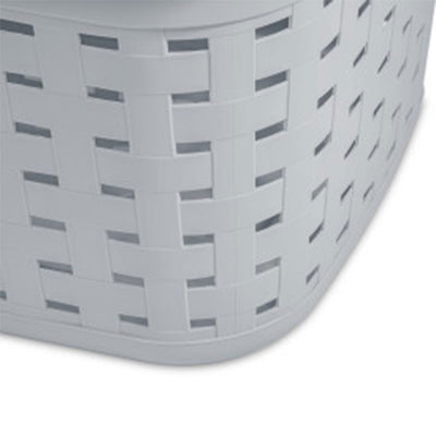 Sterilite Weave Laundry Basket with Wicker Pattern, Cement Gray (36 Pack)