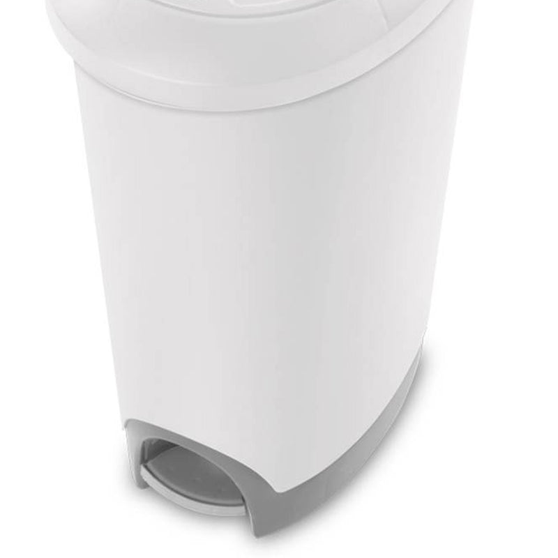 Sterilite 12.6 Gallon Locking StepOn Wastebasket, White (2 Pack) 10738002