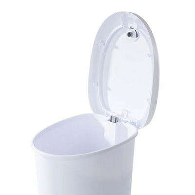 Sterilite 12.6 Gallon Locking StepOn Wastebasket, White (2 Pack) 10738002