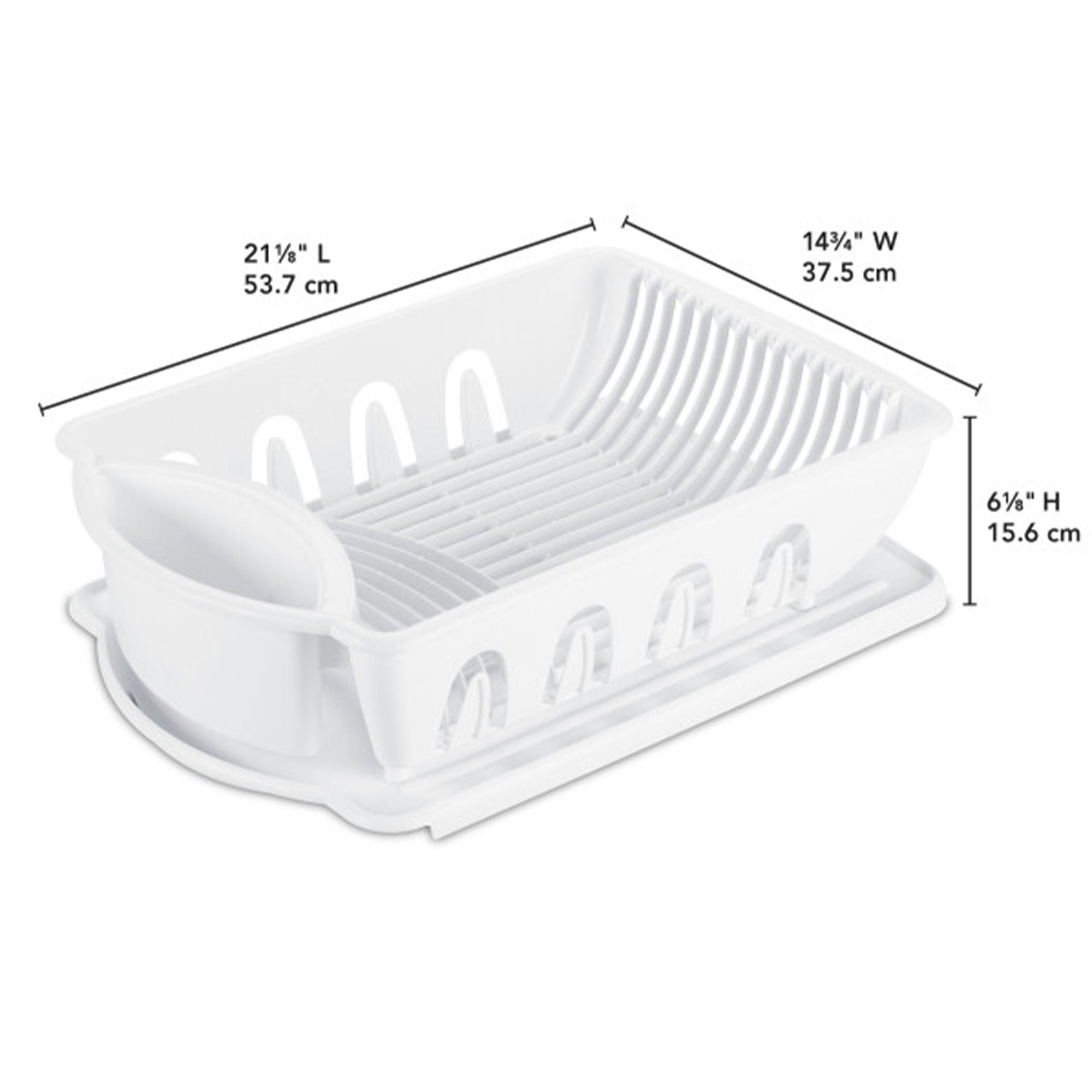 Sterilite Large 2-Piece Plastic Sink Set and Drain Board, White (Open Box)