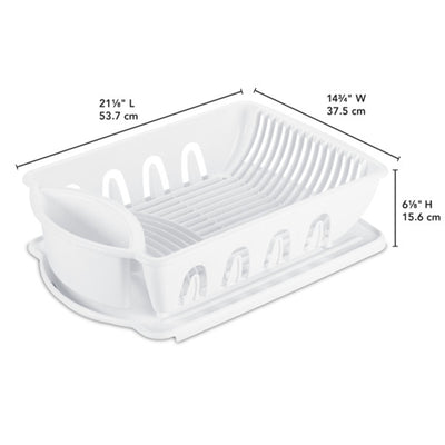 Sterilite Large 2-Piece Plastic Sink Set and Drain Board, White (Open Box)